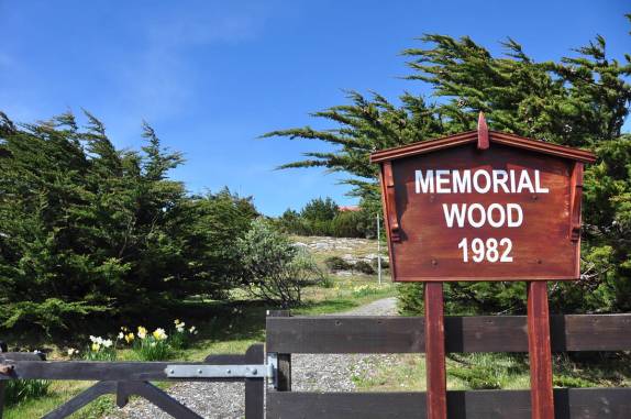 Memorial Wood  (Bosque da Memória), em Port Stanley, a capital de Falkland
